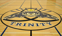Holy Trinity Catholic School logo on gym floor